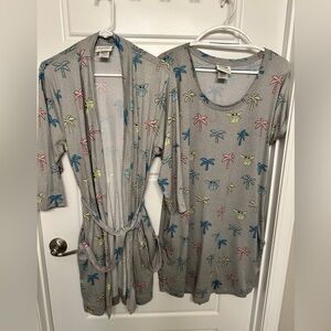 munki munki Gray Star Wars Grogu Robe + Matching Pajama Gown (2 piece set)